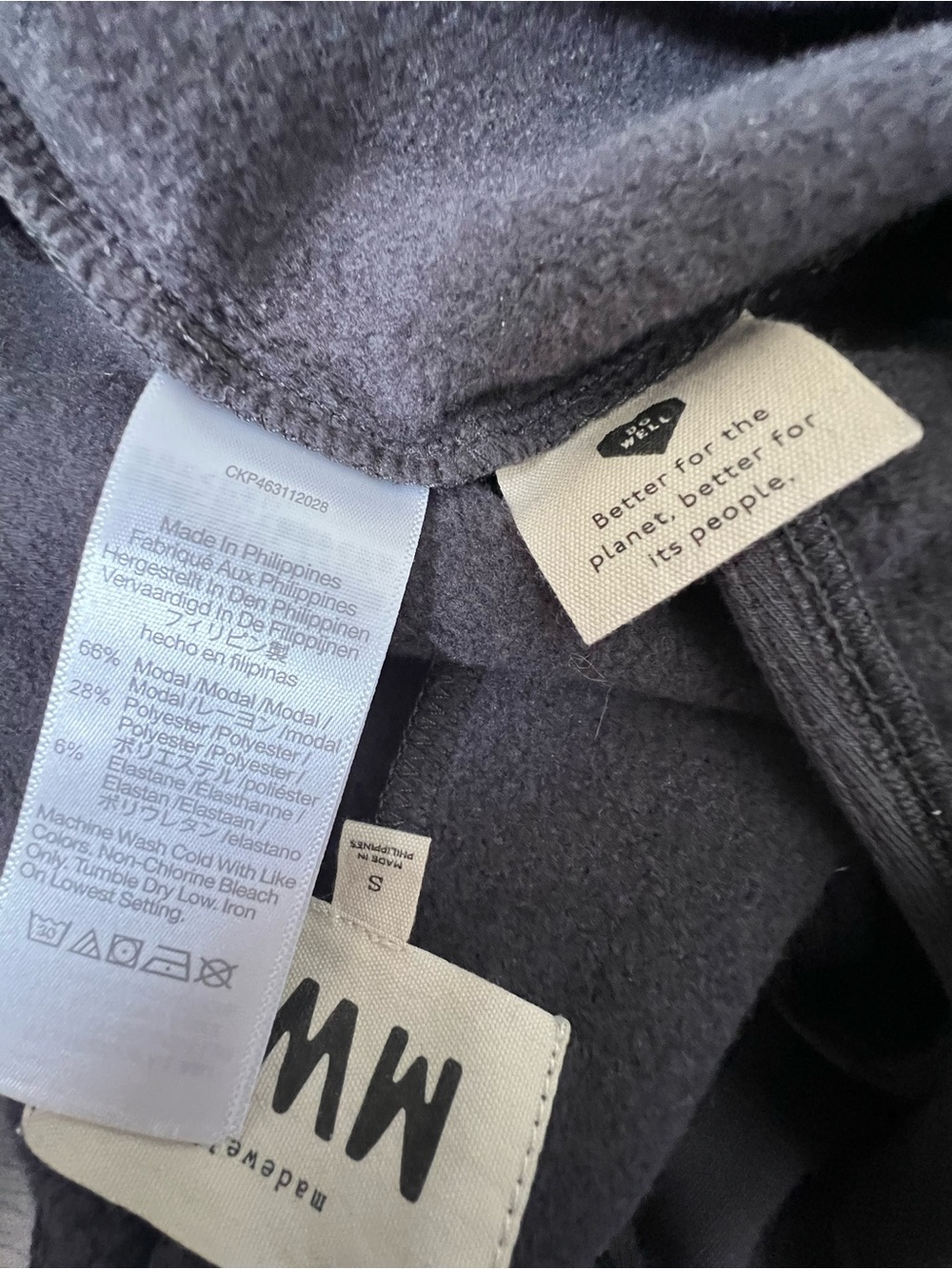 MWL Madewell Superbrushed Pull On Jumpsuit Black Coal Small Gorpcore Coastal - Picture 15 of 16
